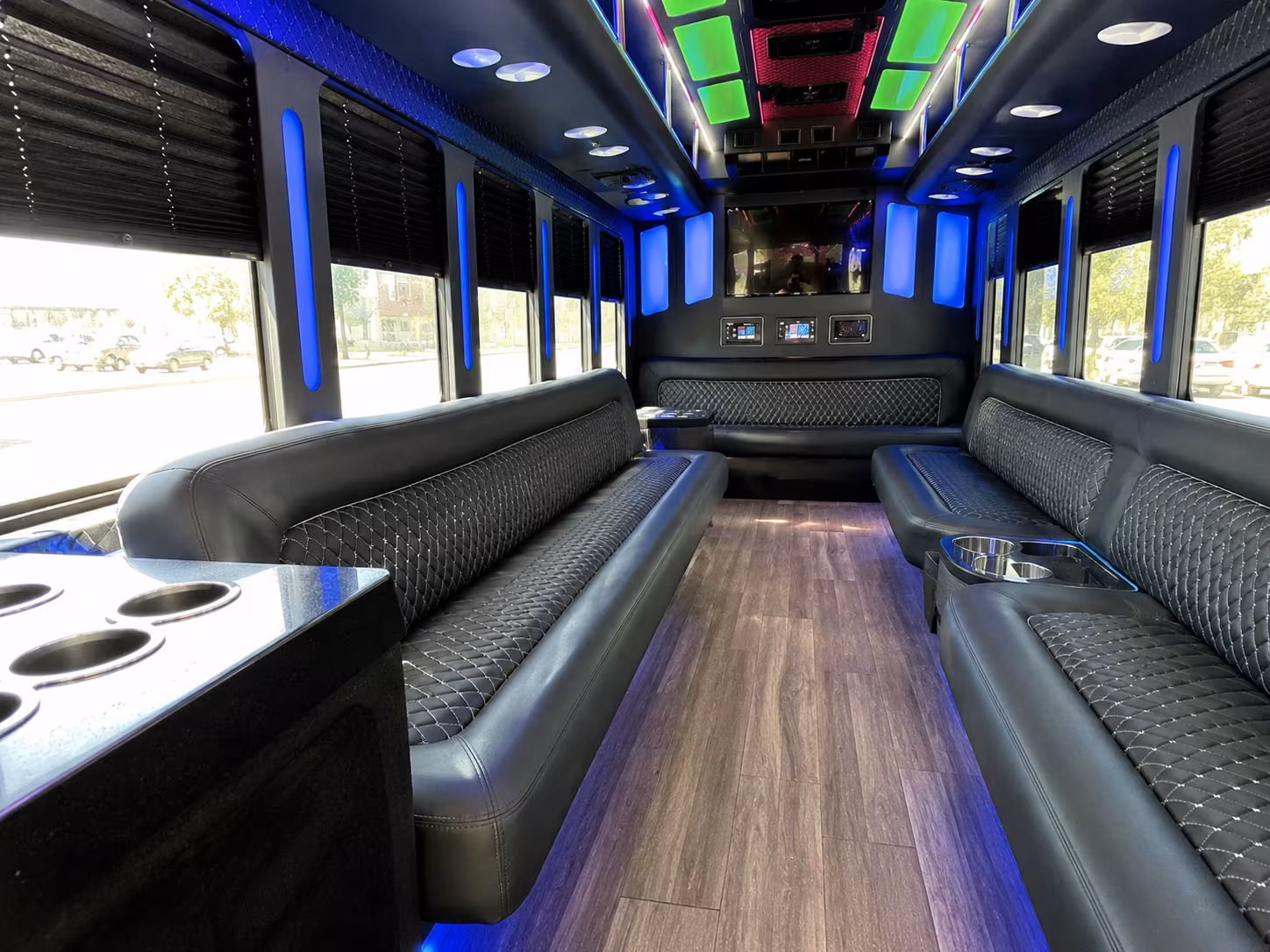 las cruces 15 passenger party bus inside