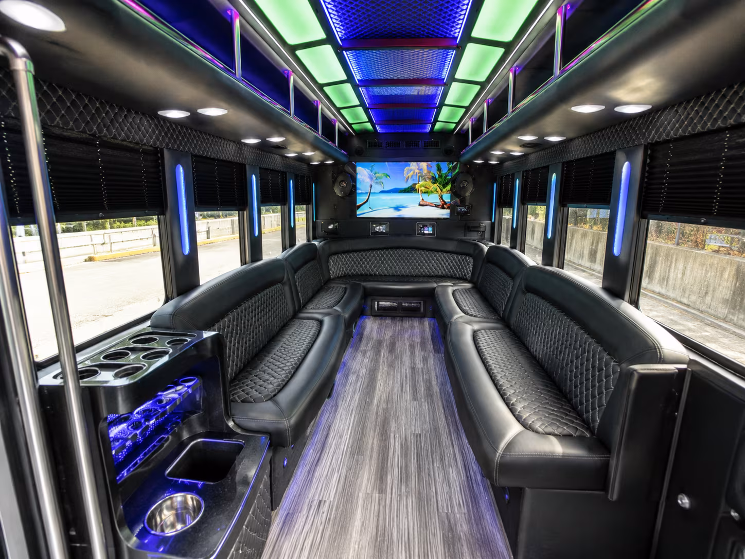 las cruces 18 passenger party bus inside