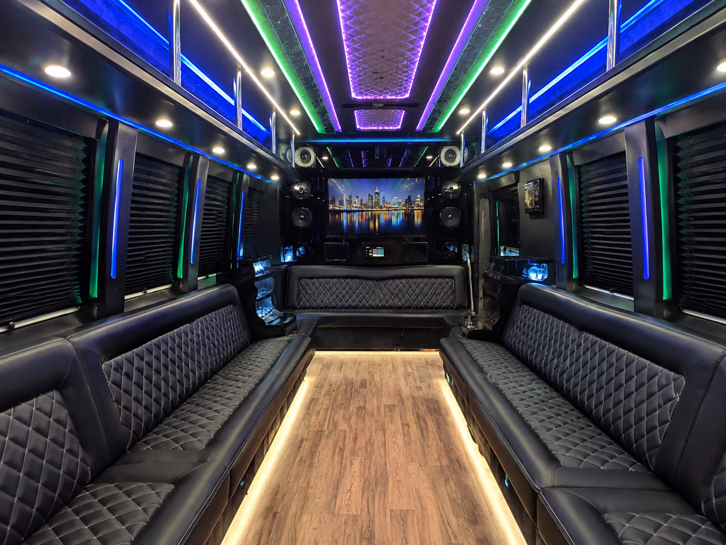 las cruces 25 passenger party bus interior