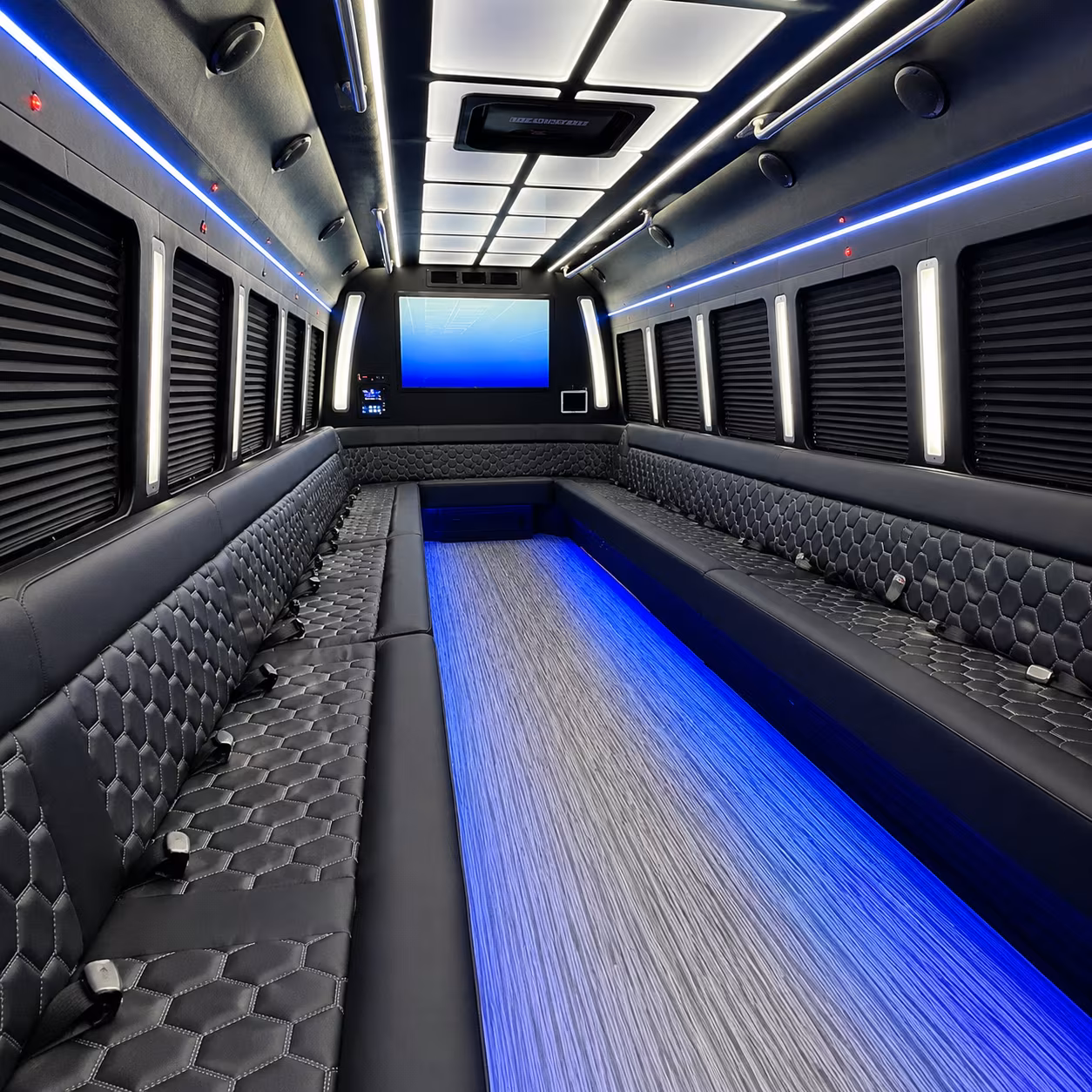 las cruces 50 passenger party bus inside